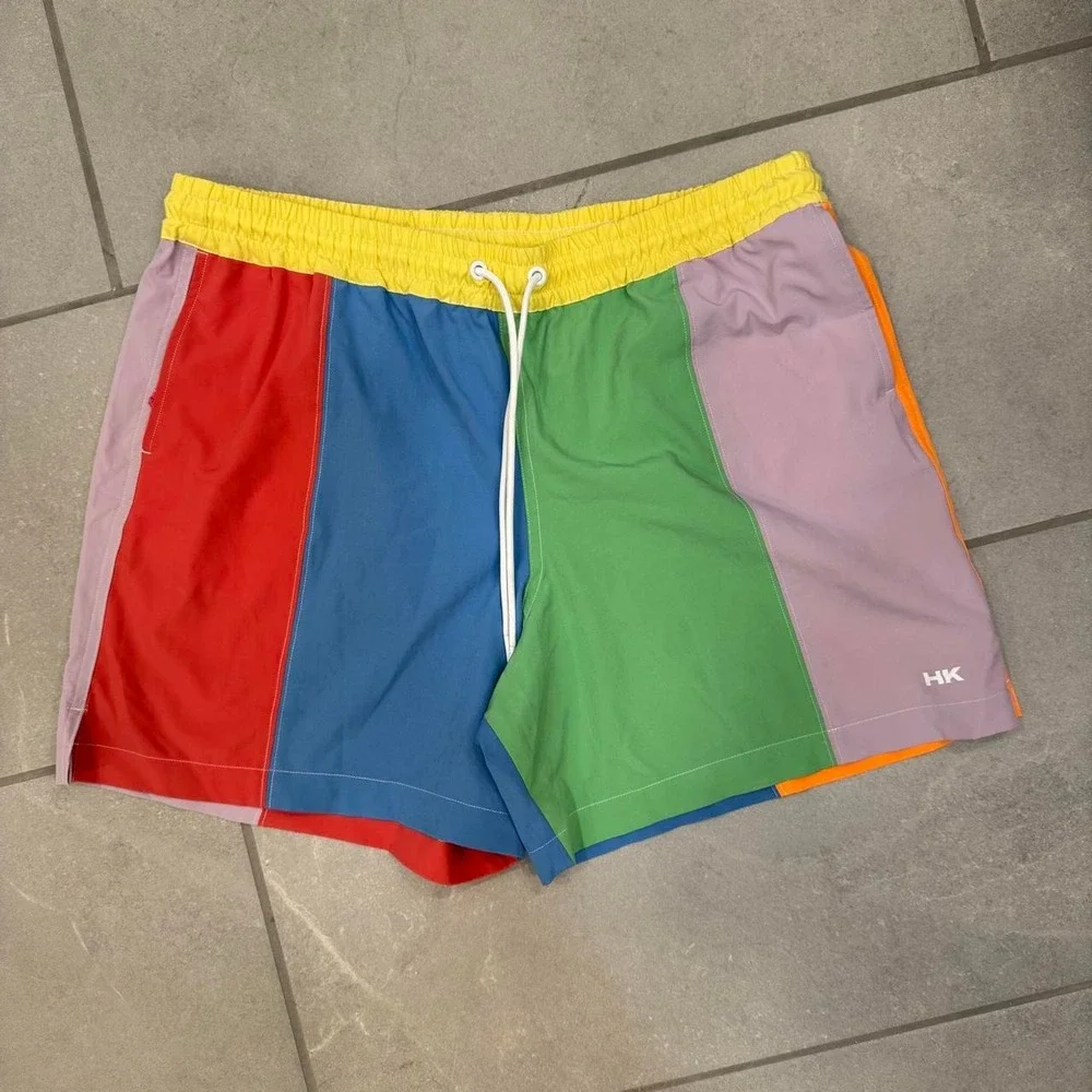 HumanKind multi-colored gender-inclusive swim shorts XL
